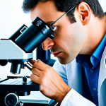 **

A determined researcher meticulously examining a metallic sample under a high-powered microscope in a brightly lit lab. Focus on the advanced equipment and the researcher's focused expression. The scene conveys the blend of technical skill and scientific curiosity involved in materials research.

**