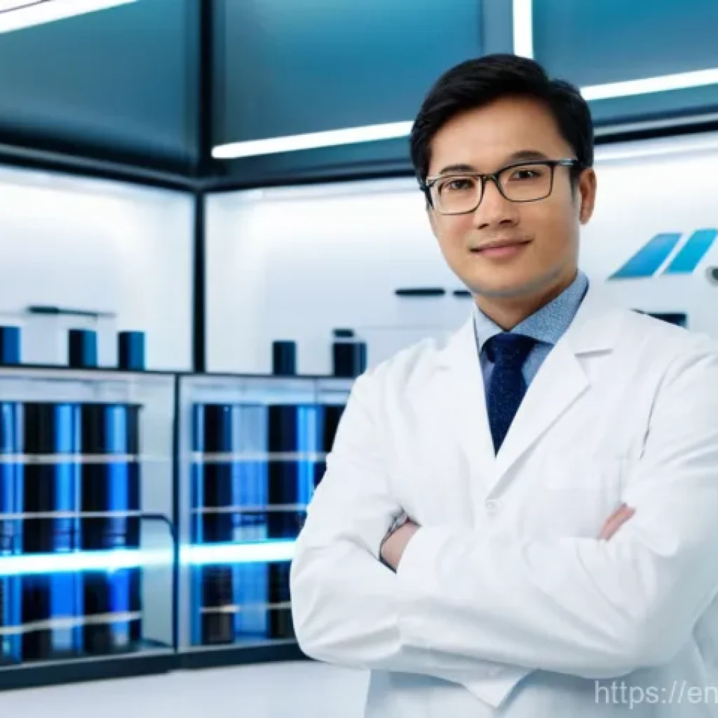 금속재료기사 취업 활용도 - **Prompt:** "A highly skilled materials engineer, professionally dressed in a clean lab coat over sm...