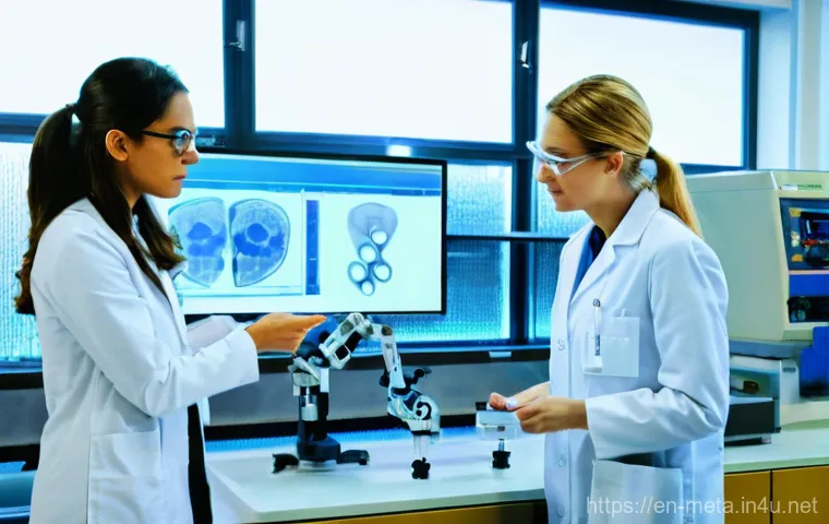 금속재료기사 취업 활용도 - **Prompt:** "A highly skilled materials engineer, professionally dressed in a clean lab coat over sm...
