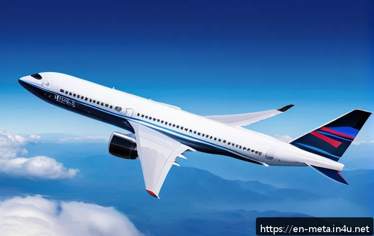 금속재료산업 전망 - A futuristic aerospace manufacturing scene showcasing a cutting-edge aircraft wing panel embedded wi...